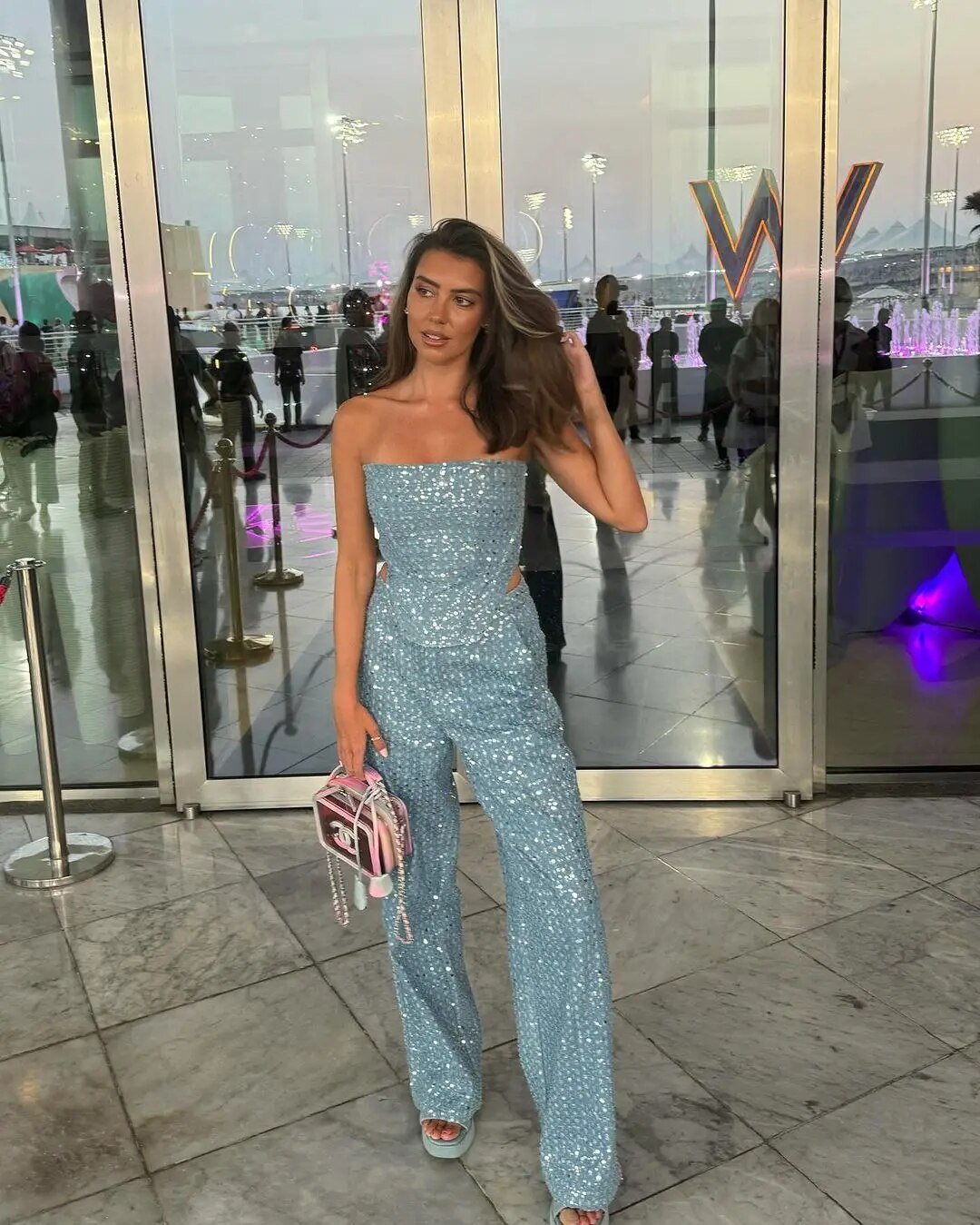 Josiane - Combinaison Bustier à Paillettes - Looksy