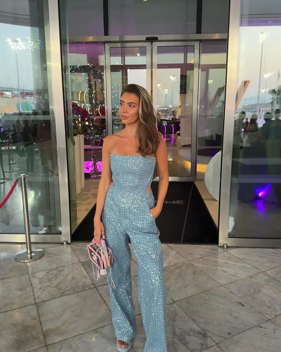 Josiane - Combinaison Bustier à Paillettes - Looksy