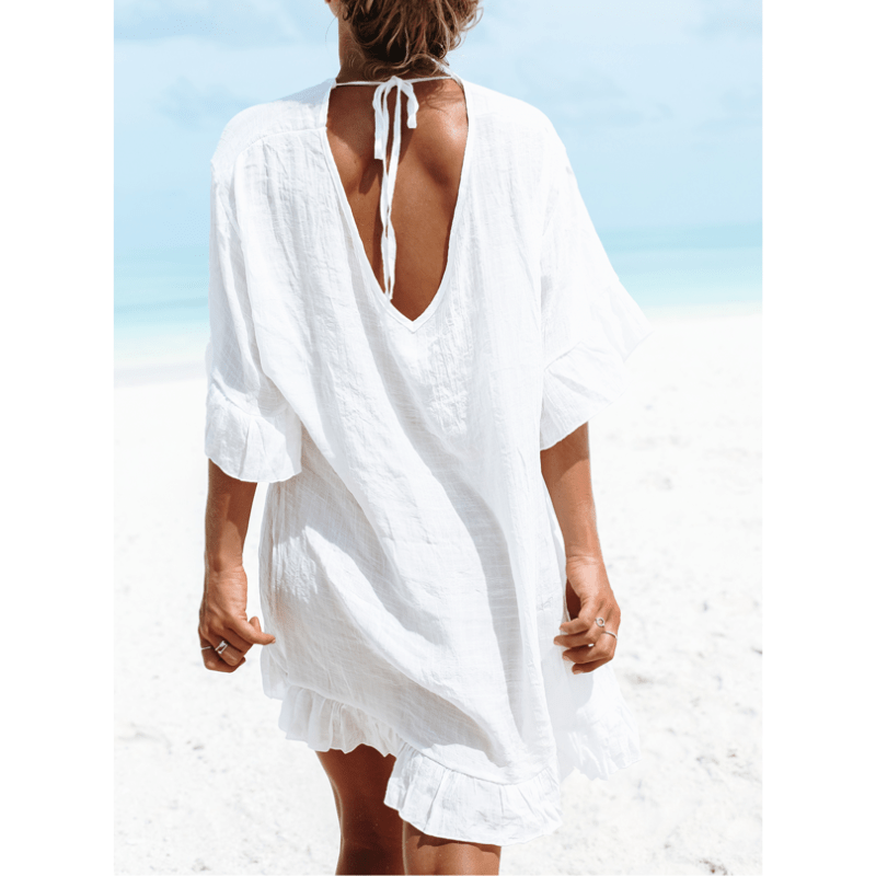 Edda | Robe de plage légère à volants pour femme | Été - Looksy