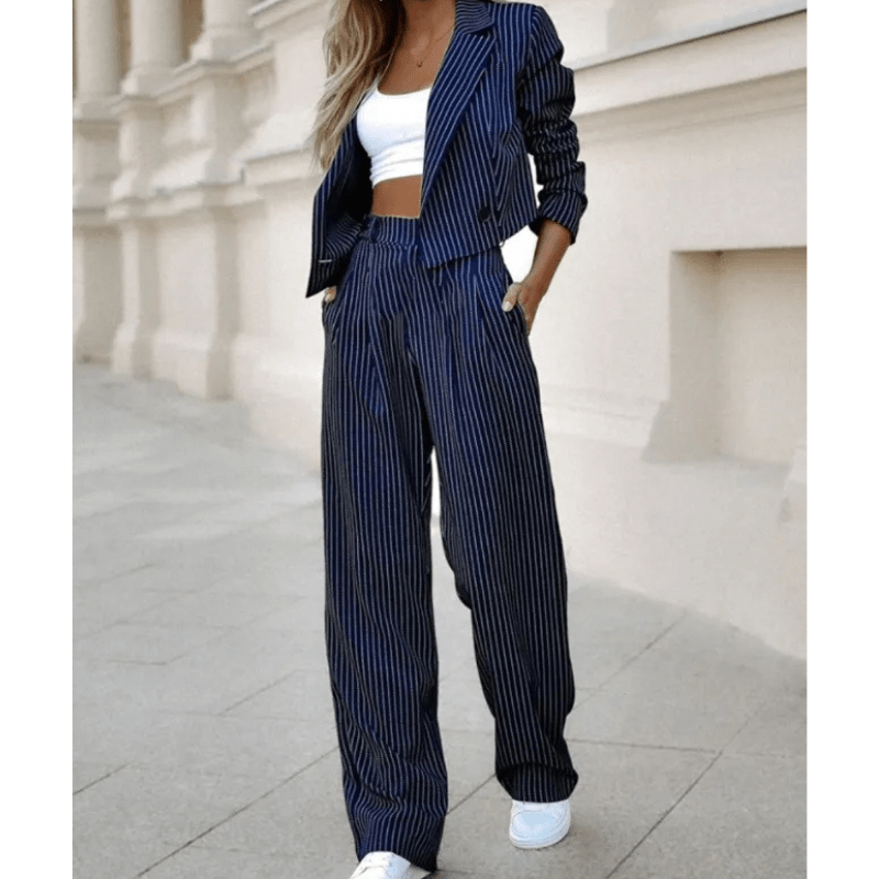 Edwina | Ensemble Élégant à Rayures Pour Femme | Deux Pièces - Looksy