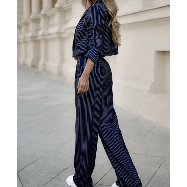 Edwina | Ensemble Élégant à Rayures Pour Femme | Deux Pièces - Looksy
