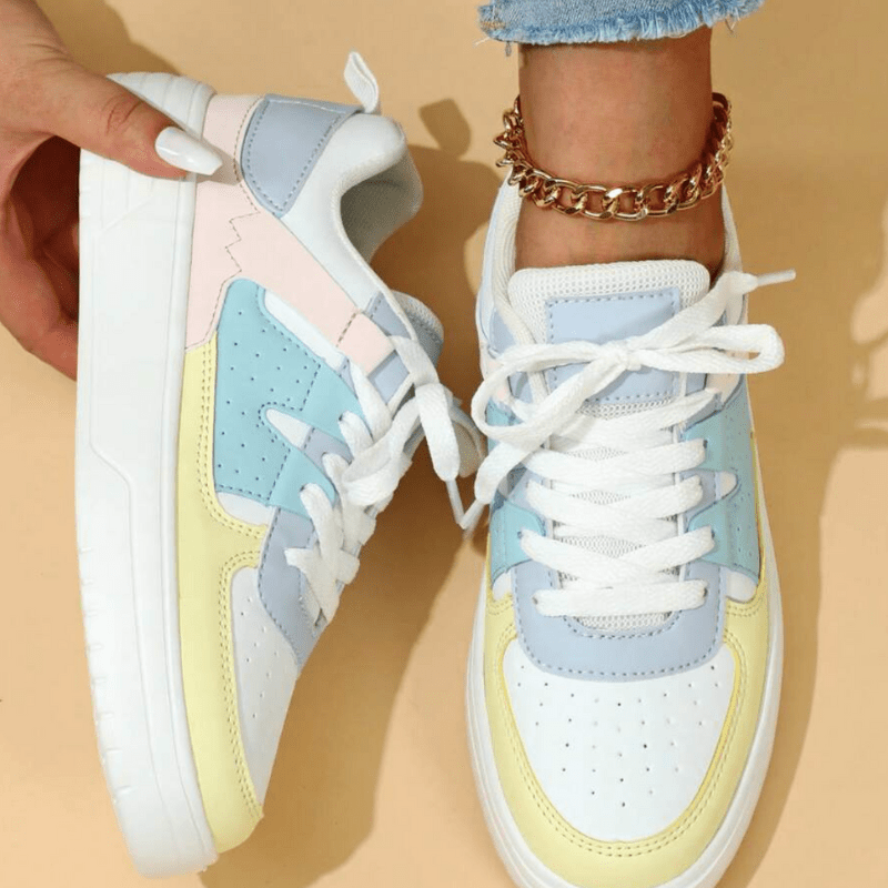 Elfrida | Baskets Décontractées Pastel À Lacets Pour Femme - Looksy