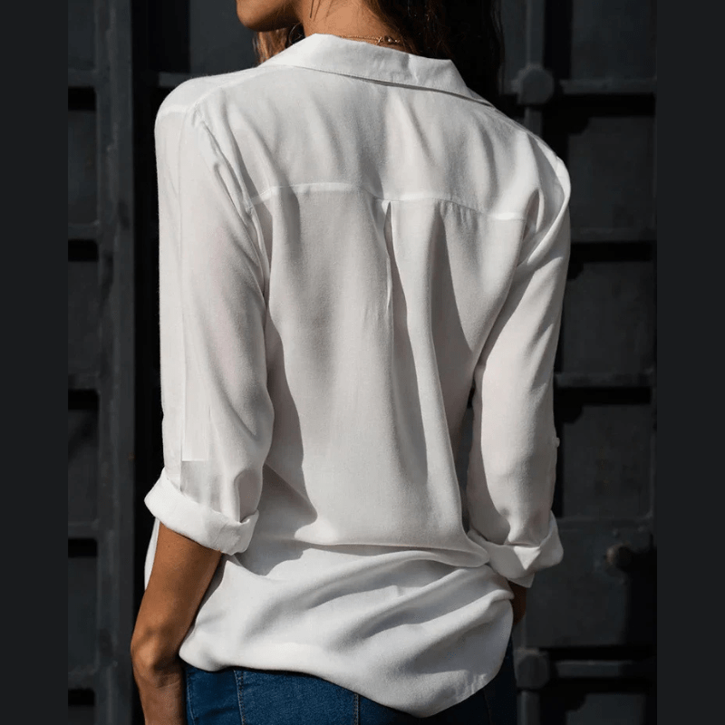 Élina | Chemisier Chic Classique Femme | Boutonné - Looksy