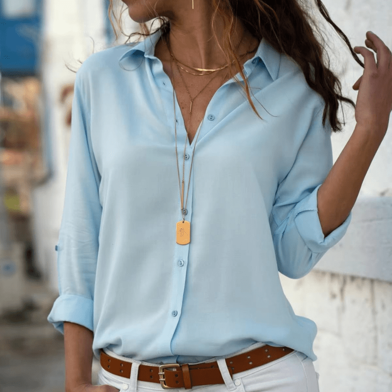 Élina | Chemisier Chic Classique Femme | Boutonné - Looksy