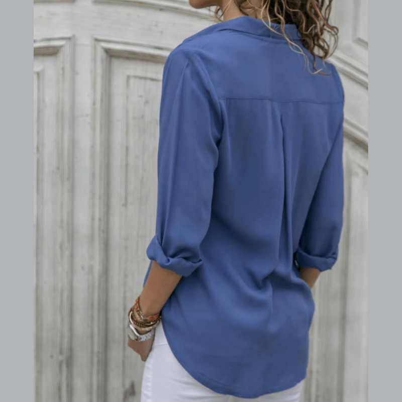 Élina | Chemisier Chic Classique Femme | Boutonné - Looksy