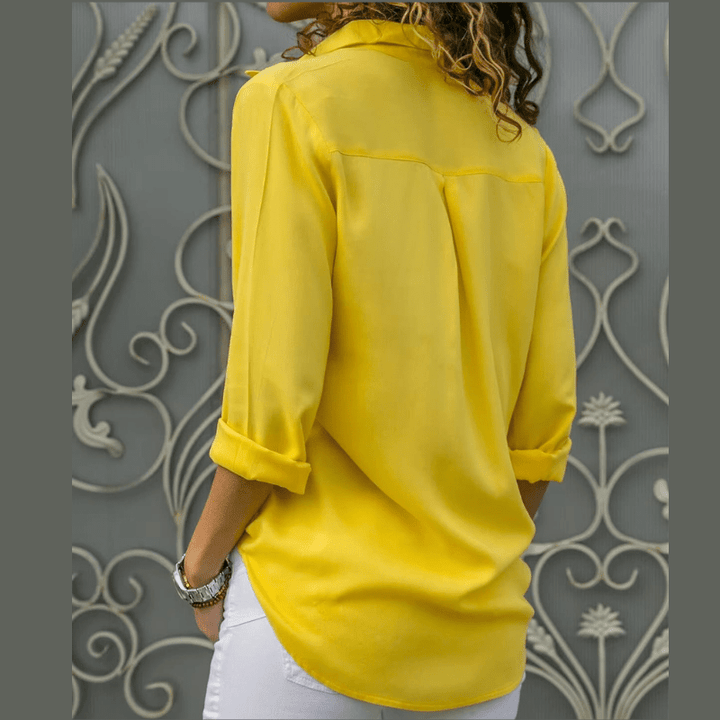 Élina | Chemisier Chic Classique Femme | Boutonné - Looksy