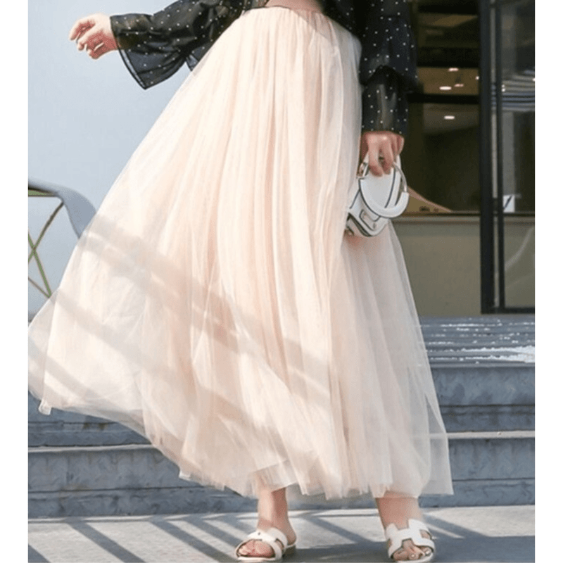 Enora | Jupe Longue Fluide Femme | Taille Haute - Looksy