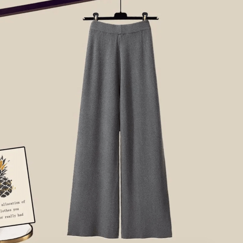Estelle | Ensemble Chic Femme avec Pantalon Évasé, Blouse et Pull | Trois Pièces - Looksy