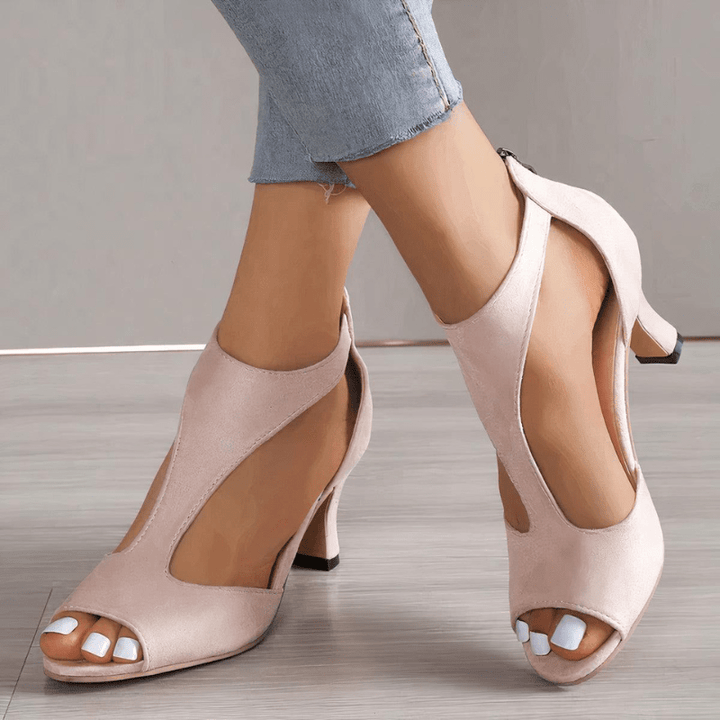 Fabia | Escarpins Élégants à Bout Ouvert et Bride à la Cheville Femme | Tendance - Looksy