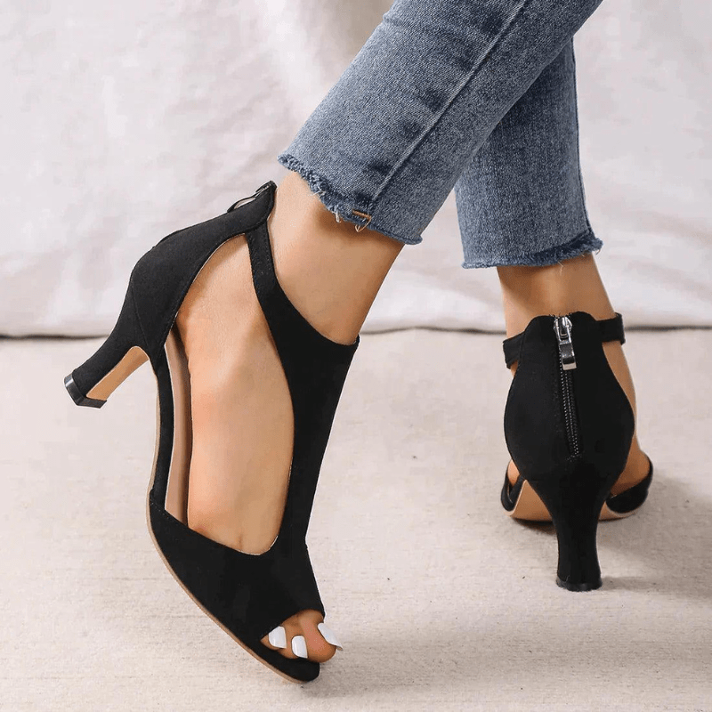 Fabia | Escarpins Élégants à Bout Ouvert et Bride à la Cheville Femme | Tendance - Looksy
