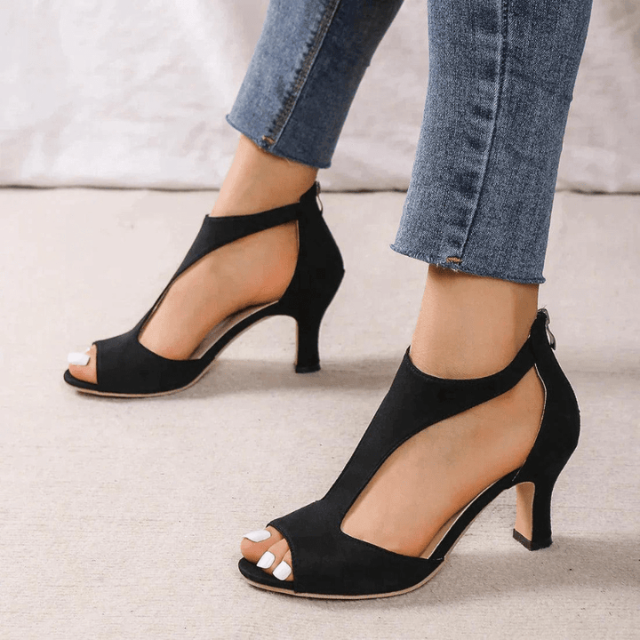 Fabia | Escarpins Élégants à Bout Ouvert et Bride à la Cheville Femme | Tendance - Looksy
