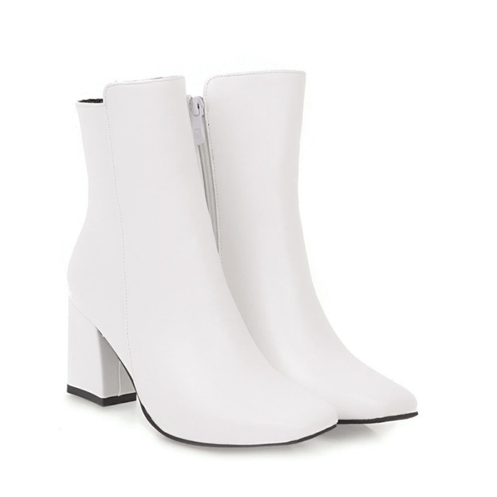 Fabiola | Bottines À Talons Carrés Élégantes Pour Femme | Fermeture Éclair - Looksy
