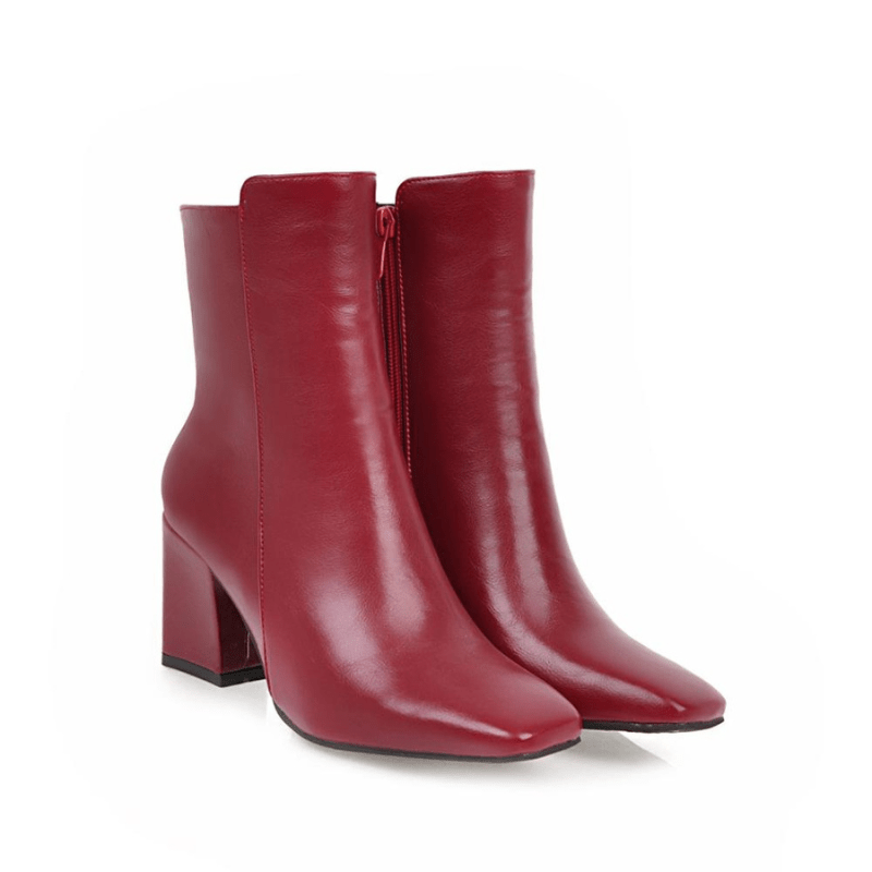 Fabiola | Bottines À Talons Carrés Élégantes Pour Femme | Fermeture Éclair - Looksy