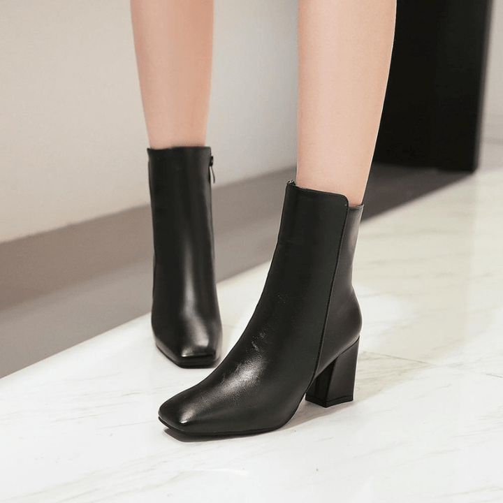 Fabiola | Bottines À Talons Carrés Élégantes Pour Femme | Fermeture Éclair - Looksy