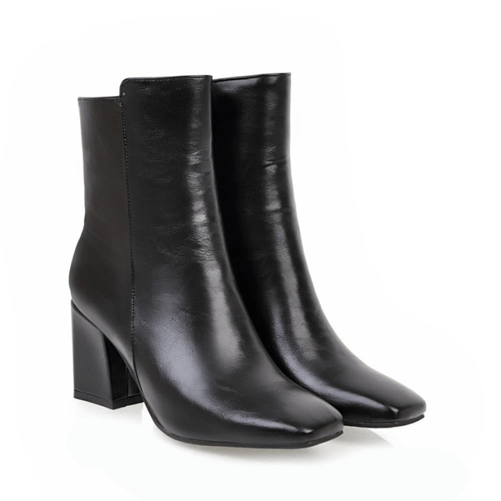 Fabiola | Bottines À Talons Carrés Élégantes Pour Femme | Fermeture Éclair - Looksy
