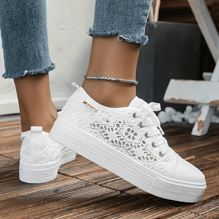 Floriane | Baskets en Crochet pour Femmes | À Lacets - Looksy