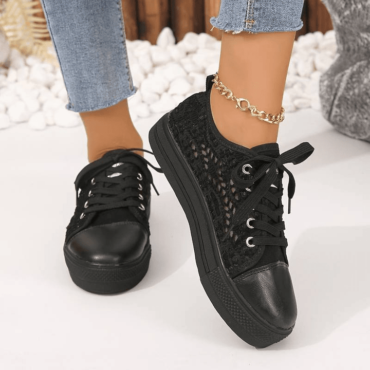 Floriane | Baskets en Crochet pour Femmes | À Lacets - Looksy