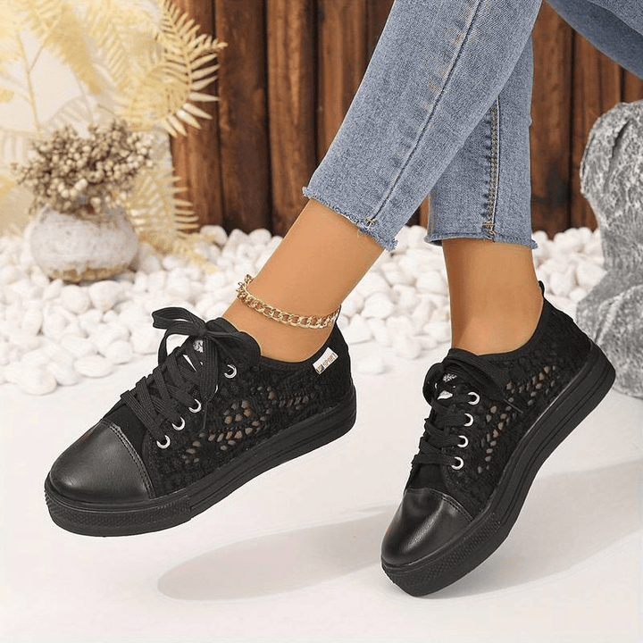 Floriane | Baskets en Crochet pour Femmes | À Lacets - Looksy
