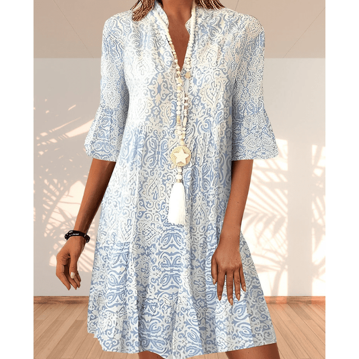 Francina | Robe d'Été Femme à Imprimé Bohème | Mini - Looksy