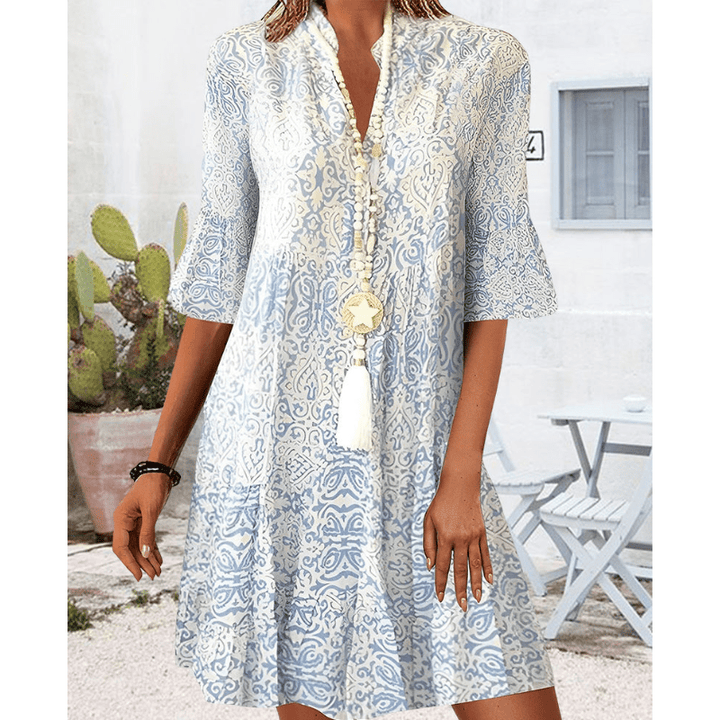 Francina | Robe d'Été Femme à Imprimé Bohème | Mini - Looksy