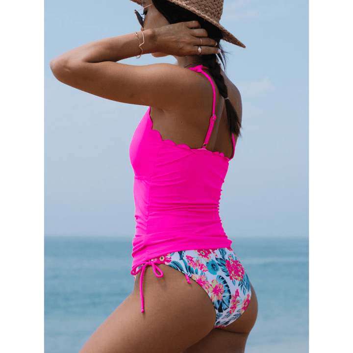 Galatea | Bikini asymétrique à imprimé floral pour femme | Deux pièces - Looksy