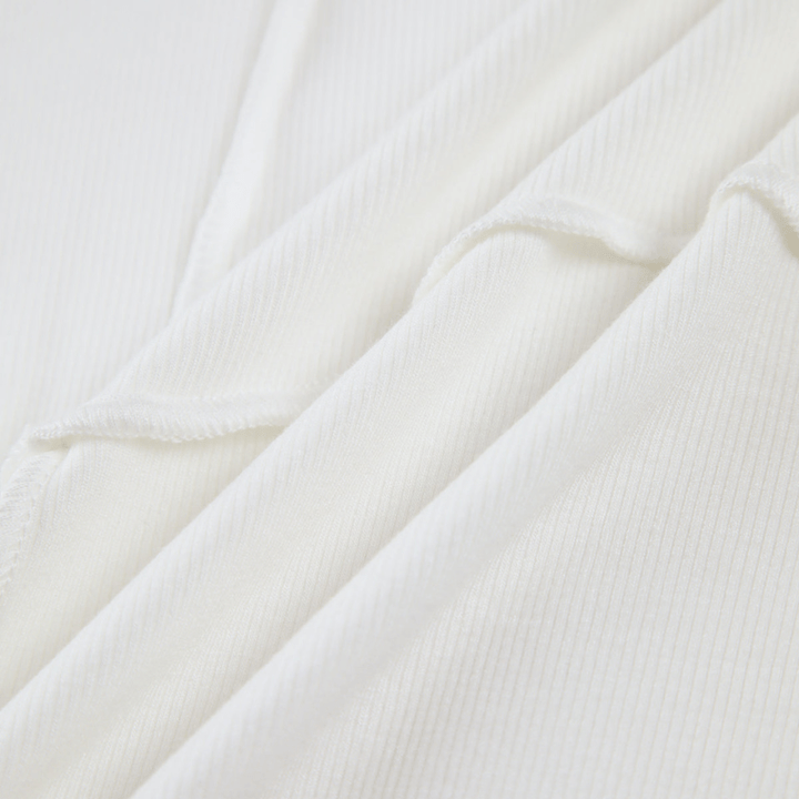 Ghislaine | Haut Cintré Femme Côtelé avec Détails de Coutures | Manches Longues - Looksy