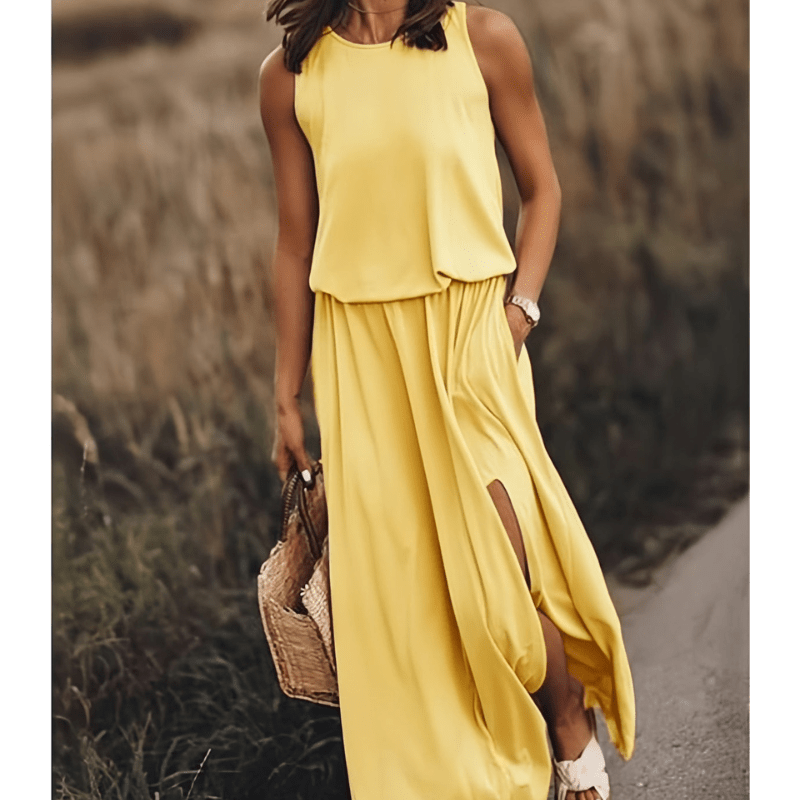 Gisou | Robe Élégante et Ample Sans Manches Pour Femme | Maxi - Looksy