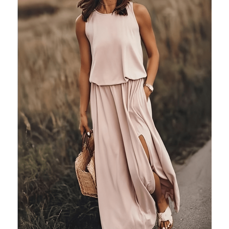 Gisou | Robe Élégante et Ample Sans Manches Pour Femme | Maxi - Looksy