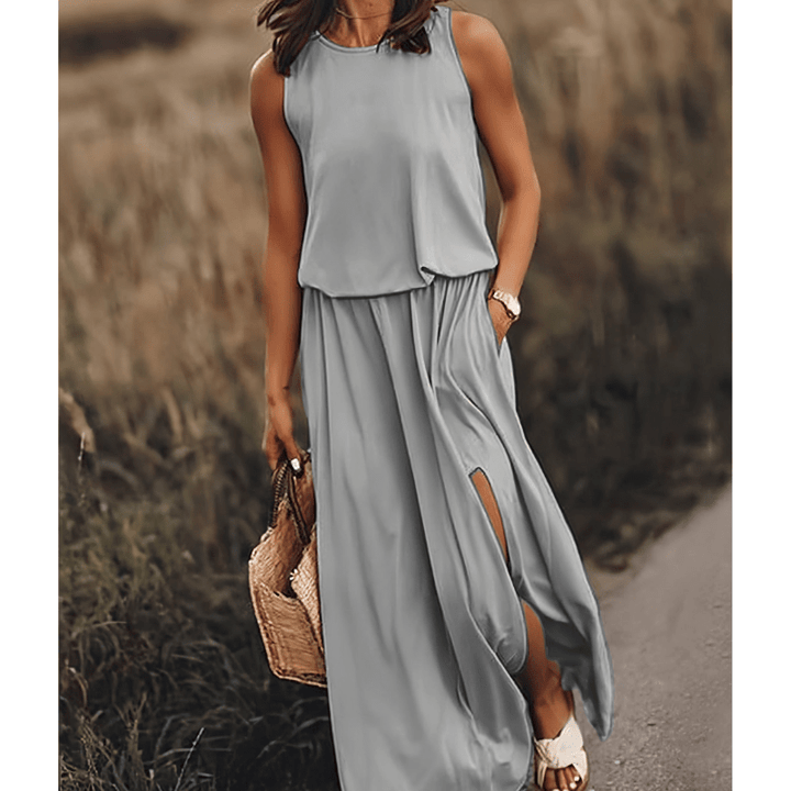 Gisou | Robe Élégante et Ample Sans Manches Pour Femme | Maxi - Looksy