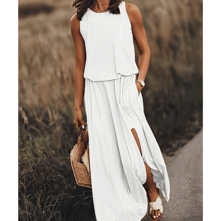 Gisou | Robe Élégante et Ample Sans Manches Pour Femme | Maxi - Looksy