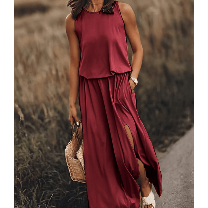 Gisou | Robe Élégante et Ample Sans Manches Pour Femme | Maxi - Looksy