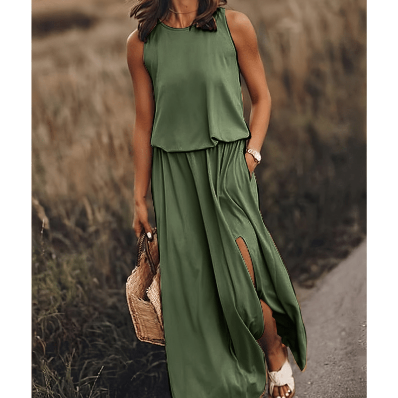 Gisou | Robe Élégante et Ample Sans Manches Pour Femme | Maxi - Looksy
