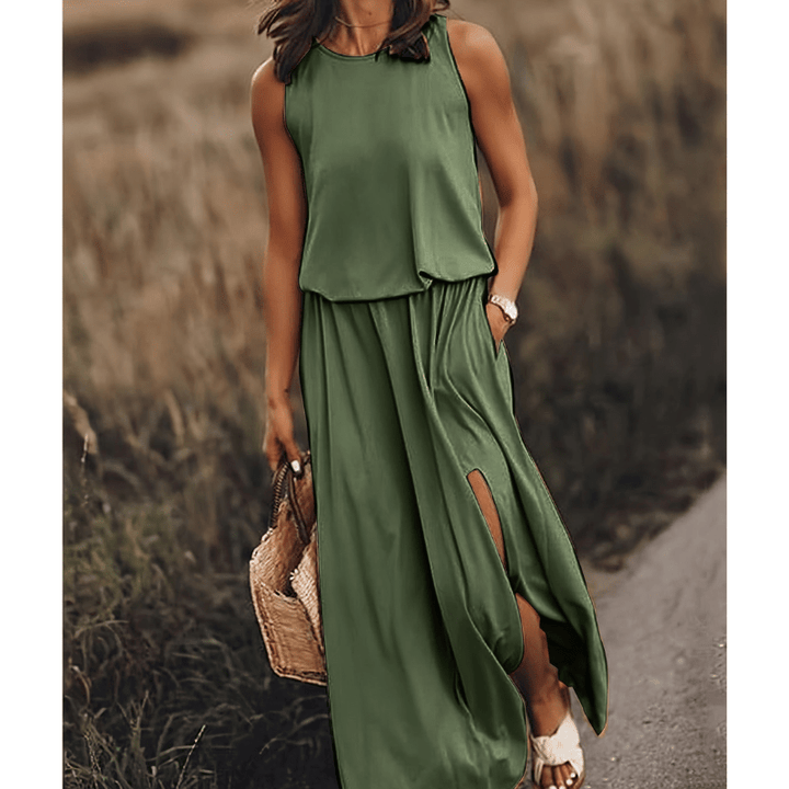 Gisou | Robe Élégante et Ample Sans Manches Pour Femme | Maxi - Looksy