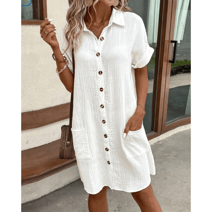 Gitana | Robe Chemise Décontractée à Boutons Pour Femme | Mini - Looksy