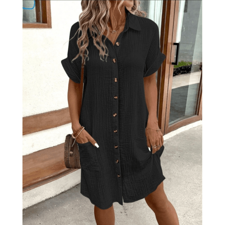 Gitana | Robe Chemise Décontractée à Boutons Pour Femme | Mini - Looksy
