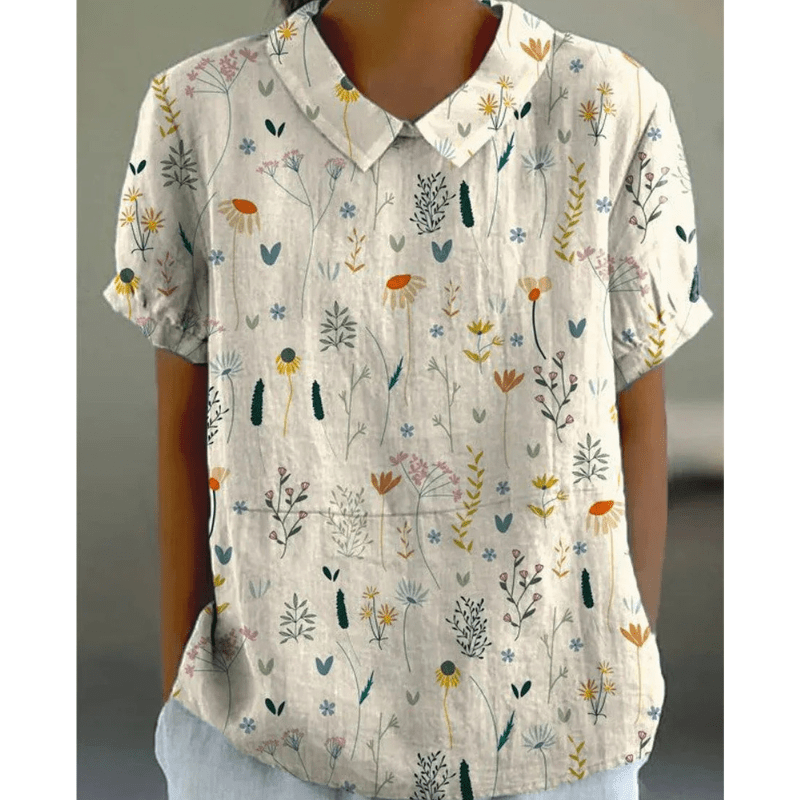 Graciela | Blouse Décontractée à Imprimé Floral Pour Femme | Manches Courtes - Looksy