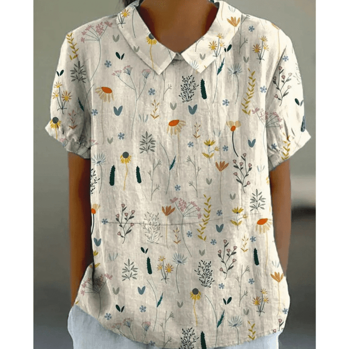 Graciela | Blouse Décontractée à Imprimé Floral Pour Femme | Manches Courtes - Looksy