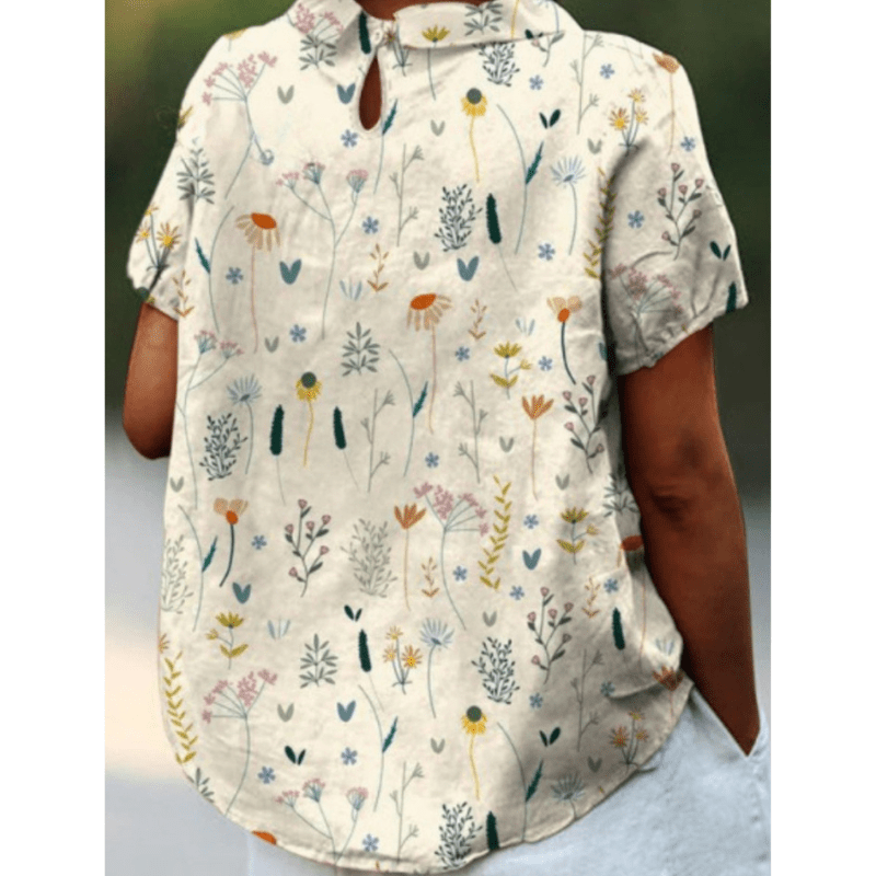 Graciela | Blouse Décontractée à Imprimé Floral Pour Femme | Manches Courtes - Looksy