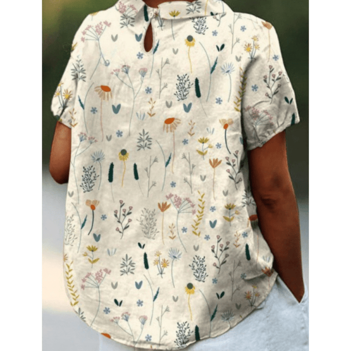Graciela | Blouse Décontractée à Imprimé Floral Pour Femme | Manches Courtes - Looksy