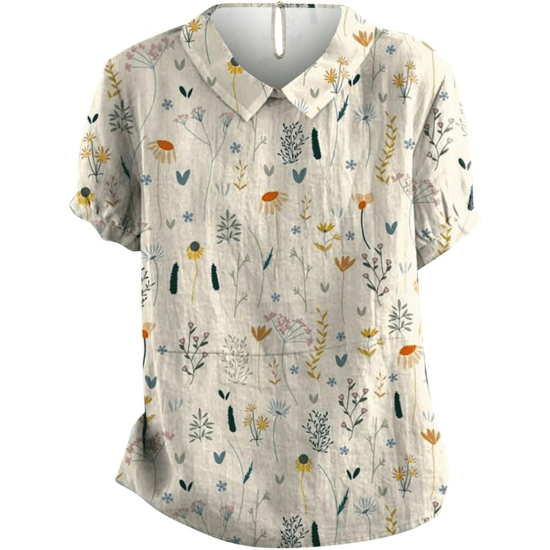 Graciela | Blouse Décontractée à Imprimé Floral Pour Femme | Manches Courtes - Looksy