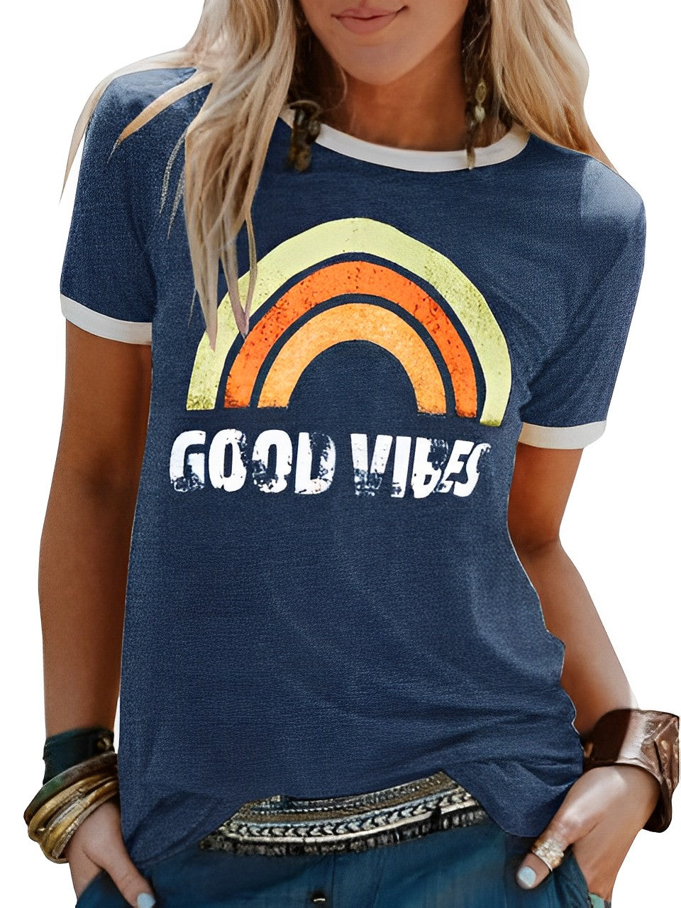 Noëlle – T-shirt femme Good Vibes | Confort et élégance intemporelle