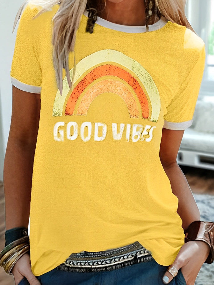 Noëlle – T-shirt femme Good Vibes | Confort et élégance intemporelle