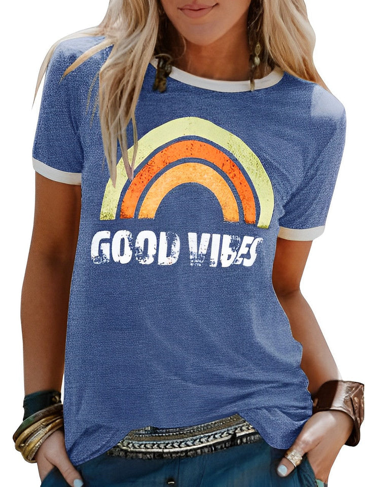 Noëlle – T-shirt femme Good Vibes | Confort et élégance intemporelle