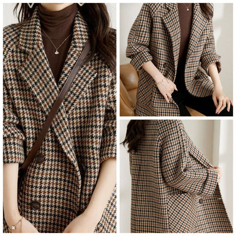 Veste à Carreaux Femme Chic et Confortable
