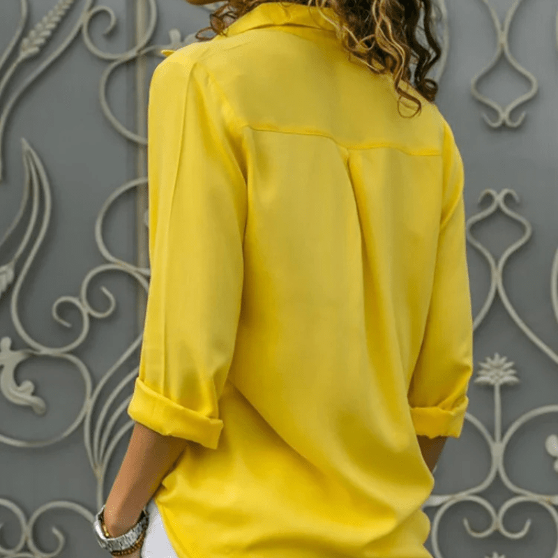 Gunilla | Chemise Boutonnée d'Été pour Femme avec Manches Repliées | Chic - Looksy