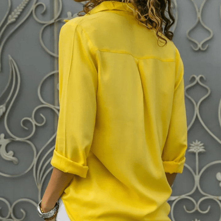 Gunilla | Chemise Boutonnée d'Été pour Femme avec Manches Repliées | Chic - Looksy