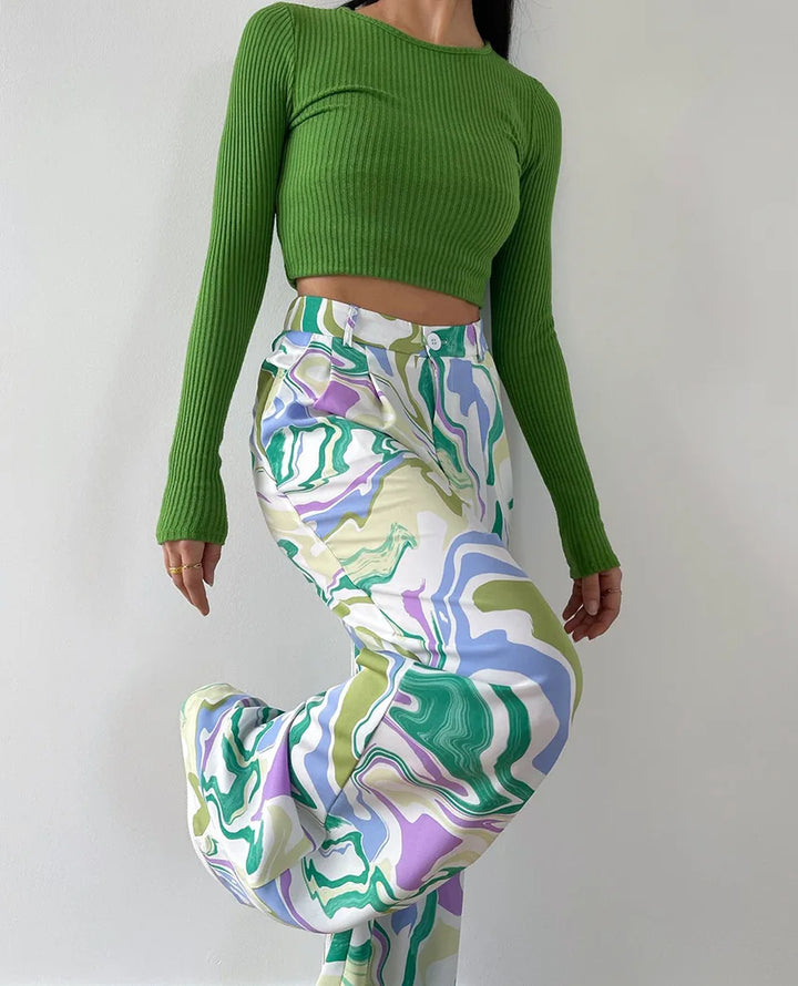 Ensemble Imprimé Palazzo & Chemise : Audace Tendance Rétro