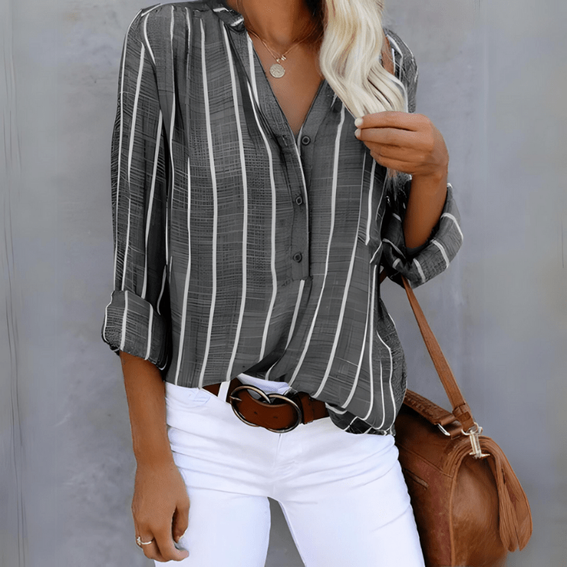 Haralda | Chemise Chic à Rayures Pour Femme | Manches Longues - Looksy