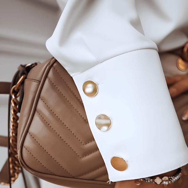 Ivana | Blouse Élégante À Détails Boutonnés Pour Femme | Manches Longues - Looksy