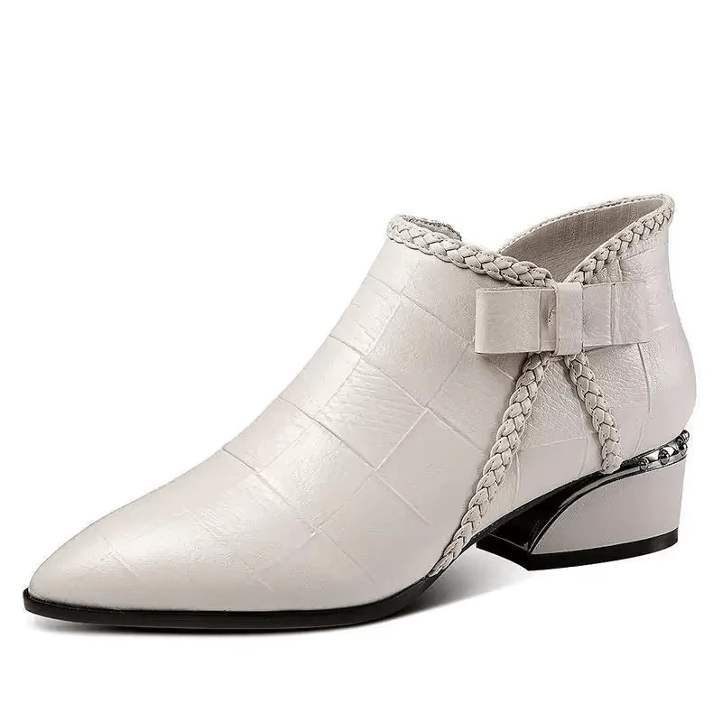 Ivanka | Bottines Élégantes À Motif Crocodile Pour Femme | Talon Bas - Looksy
